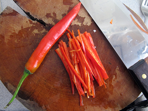 Red pepper for garnish