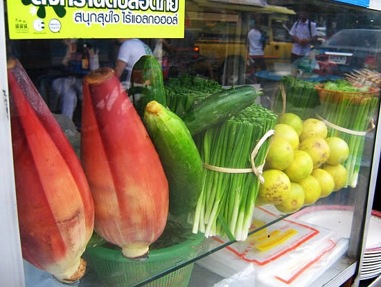 Banana flower and other ingredients at the Pad Thai shop near Chiang Mai Gate