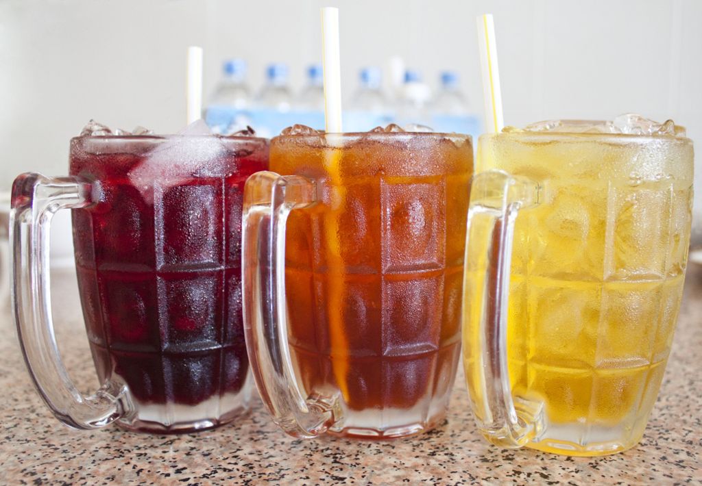 Colorful Thai Herbal Drinks In A Local Thai Restaurant Click To