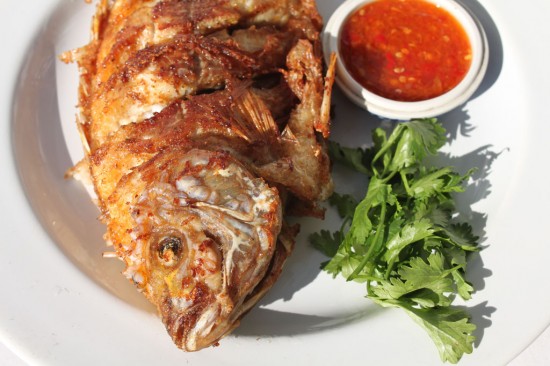 Thai Fried Fish with Spicy Seafood Sauce