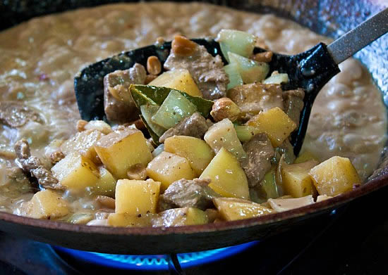 Massaman Curry bubbling on the stove