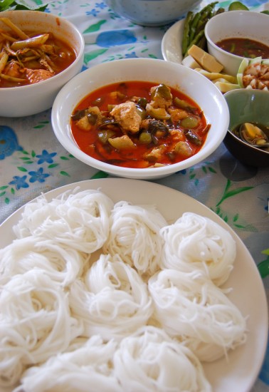 Thai curry and vermicelli longevity noodles