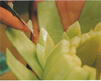 Cut notches into the inside petals