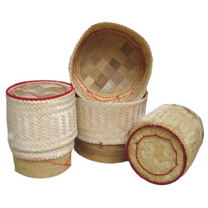 Thai Sticky Rice Cooker Bamboo Steamer Baskets Pack of 2