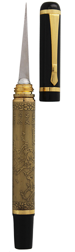 Luxury Black & Gold Carving Knife Pen