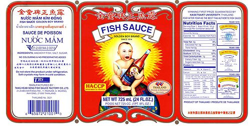 Golden Boy Fish Sauce Label
