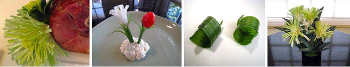 Carved Leek and Onion Flowers