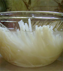 Presoak Rice Noodles to soften