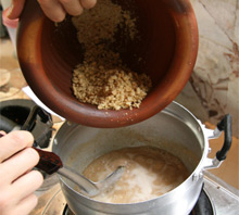 Add Peanuts to Coconut Milk for Satay
            Peanut Sauce