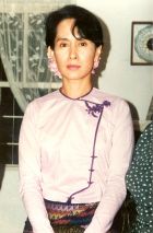 Aung San Suu Kyi: under house arrest by the military goverment of Burma