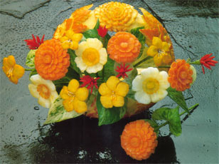 Carved Floral Basket