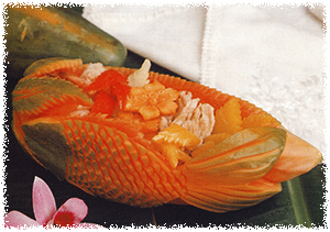 Papaya Carving Fish Bowl