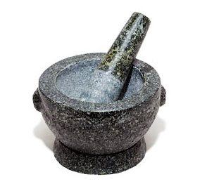 Large granite mortar and pestle