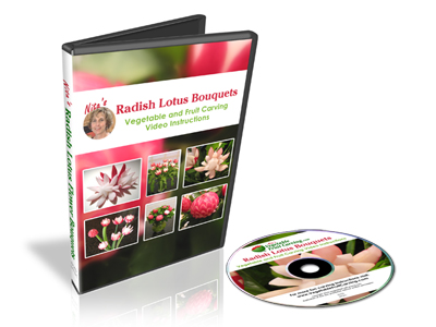Radish Lotus Flower Bouquets, Carving DVD