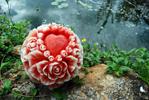 Watermelon Rose Carving