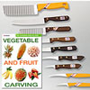 Step-by-Step Vegetable & Fruit Carving Book with Kom-Kom Garnishing Set