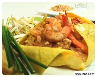 Pad Thai Noodles in Egg Wrap