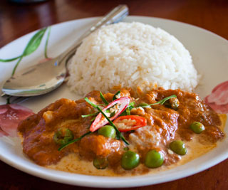 Panang Curry with Beef from a local restaurant, Chiang Mai.