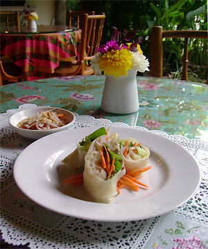 Spring Rolls at the Phranakorn Nornlen Hotel